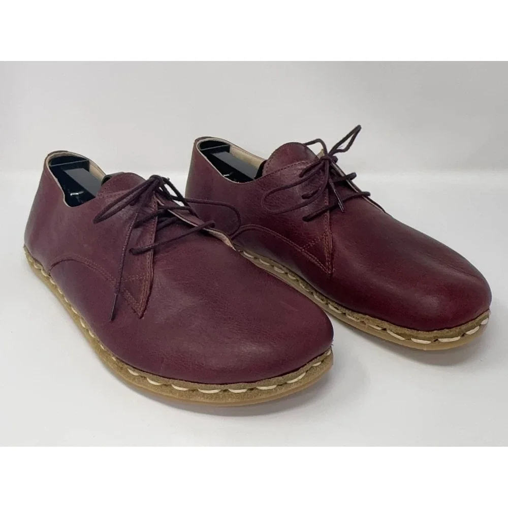 NEW Atlantis Handmade Turkish Shoes Oxford Barefoot Red Women's 8.5 Zero‎ Drop